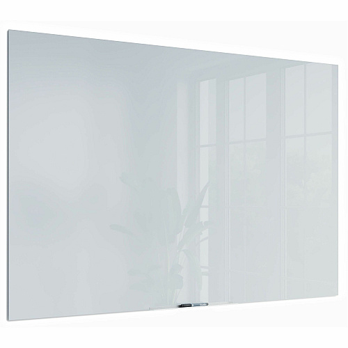 U Brands Floating Glass Dry Erase Board 72" (6 ft) Width x 48" (4 ft) Height - Frosted White Tempered Glass Surface - Rectangle - Horizontal/Vertical - 1 Each (2780U0001)