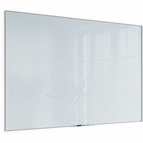 U Brands Glass Dry Erase Board 72" (6 ft) Width x 48" (4 ft) Height - Frosted White Tempered Glass Surface - White Aluminum Frame - Rectangle - Horizontal/Vertical - 1 Each (2827U0001)