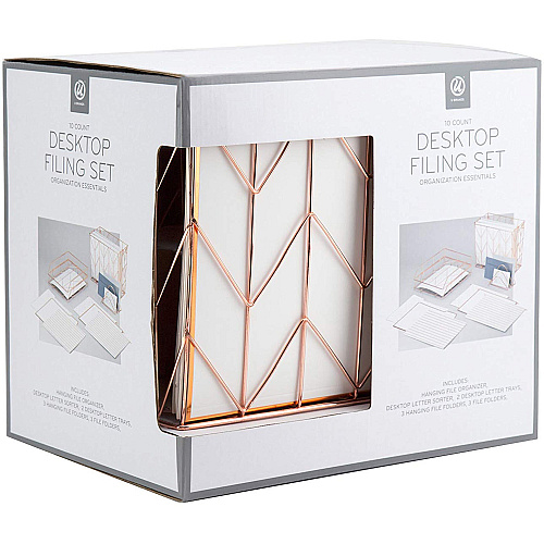 U Brands Desktop Fashion Filing Set Rose Gold - 10 (2104U0001)