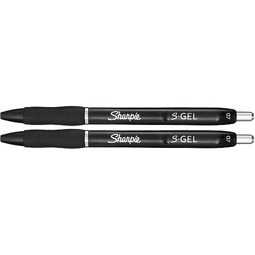 Sharpie S-Gel Pens 0.7 mm Pen Point - Black Ink - Gel-based - Black Barrel - 2 / Pack (2096156)
