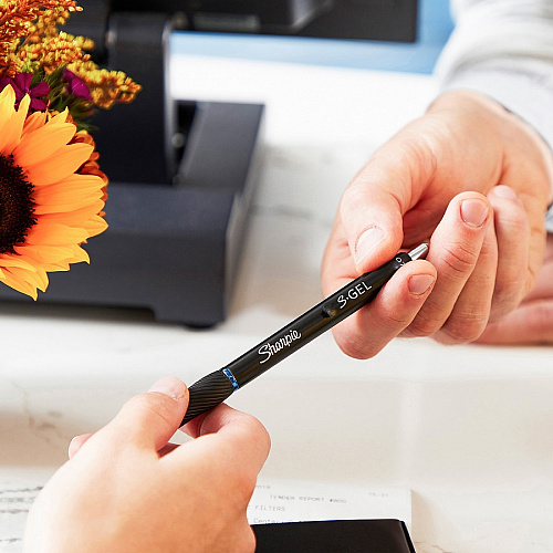 Sharpie S-Gel Pens 0.7 mm Pen Point - Blue Ink - Gel-based - Black Barrel - 2 / Pack (2096170)