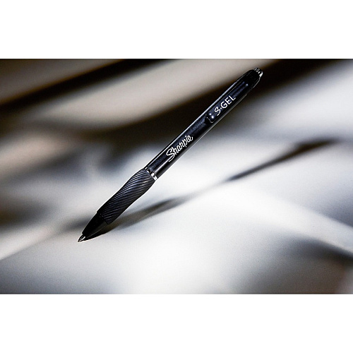 Sharpie S-Gel Pens 0.5 mm Fine Pen Point - Black Ink - Gel-based - Black Barrel - 4 / Pack (2096140)