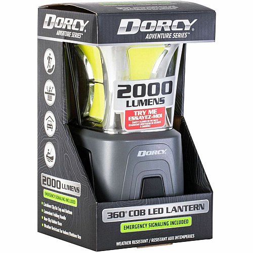 Dorcy 2000 Lumen 4D Multi-function Lantern 2000 lm Lumen - 4 x D - Battery - Impact Resistant, Weather Resistant, Water Resistant - Gray, Silver - 1 Each (413119)