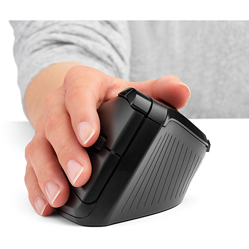 Kensington Pro Fit Ergo Vertical Wireless Trackball Optical - Wireless - Bluetooth/Radio Frequency - 2.40 GHz - Black - 1 Pack - Scroll Wheel - 9 Button(s) (75326)