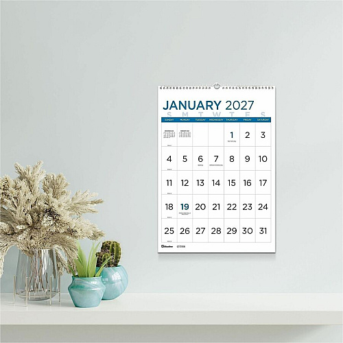 Blueline Large Print Wall Calendar, English (C173106)