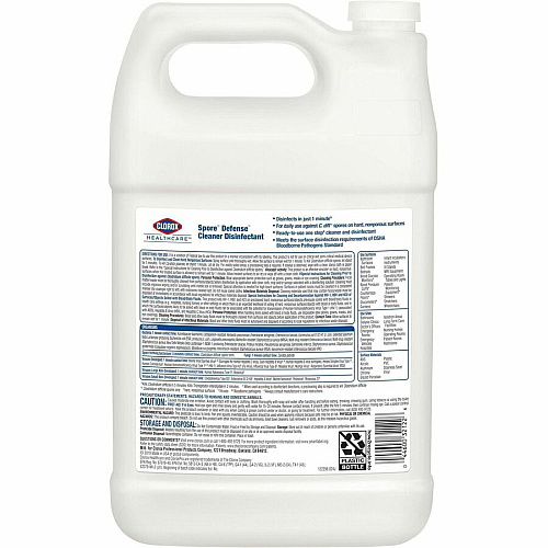 Clorox Healthcare Spore Defense Cleaner Disinfectant Refill Ready-To-Use - 128 fl oz (4 quart) - Low Odor, Antibacterial, Closed System - White Bottle - 1 Each (32122)