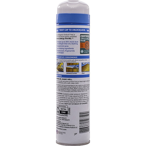 Diversey ENDUST Free Dusting & Cleaning Spray Ready-To-Use - 10.02 oz (0.63 lb) - Hypoallergenic, Fragrance-free, Easy to Use - Clear - 1 Each (CB507501)