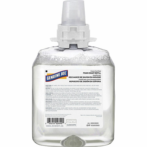 Genuine Joe Green Certified Soap Refill Fragrance-free Scent - 1.32 quart - Hand, Skin - Clear - 4 / Carton (GJO02890CT)