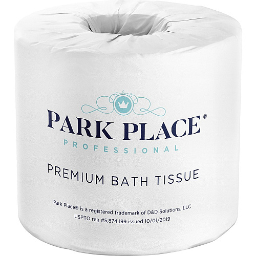 Park Place&reg; Premium Toilet Paper, 2-Ply, 420 Sheets, 96 Rolls 2 Ply - 420 Sheets/Roll - Embossed Pattern - White - 96 / Carton (PRKVBT96)