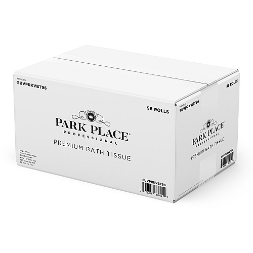 Park Place&reg; Premium Toilet Paper, 2-Ply, 420 Sheets, 96 Rolls 2 Ply - 420 Sheets/Roll - Embossed Pattern - White - 96 / Carton (PRKVBT96)