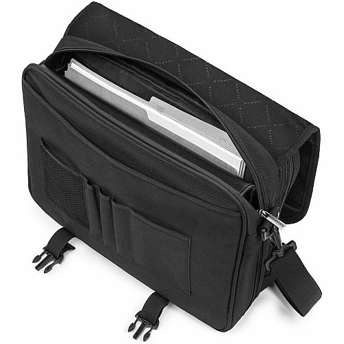 bugatti THE ASSOCIATE Carrying Case (Briefcase) for 15.6" Notebook - Black Polyester Body - 12" Height x 15" Width x 5" Depth - 1 Each (EXB531BLACK)