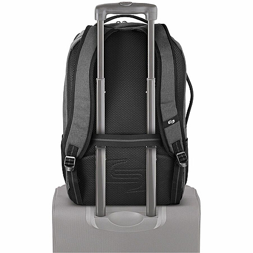 Solo Carrying Case (Backpack) for 17.3" Notebook - Gray Damage Resistant, Bump Resistant - Checkpoint Friendly - Shoulder Strap, Handle, Luggage Strap - 18" Height x 13" Width x 10" Depth - 7.93 gal Volume Capacity - 1 Each (UBN78010)