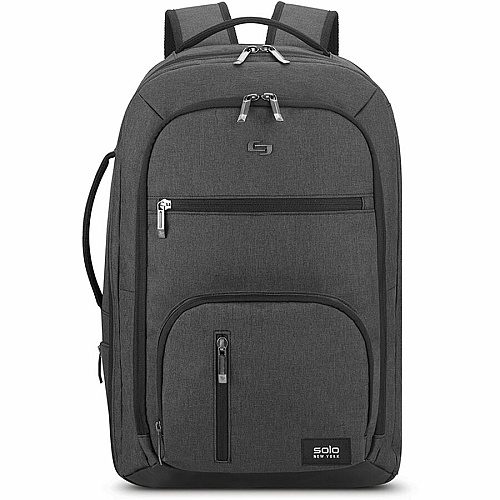 Solo Carrying Case (Backpack) for 17.3" Notebook - Gray Damage Resistant, Bump Resistant - Checkpoint Friendly - Shoulder Strap, Handle, Luggage Strap - 18" Height x 13" Width x 10" Depth - 7.93 gal Volume Capacity - 1 Each (UBN78010)