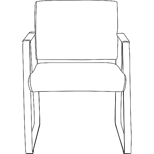 Lorell Healthcare Reception Sled Base Guest Chair Silver Frame Color - Powder Coated Steel Frame Material - Black - Vinyl - 1 Each (LLR66996)