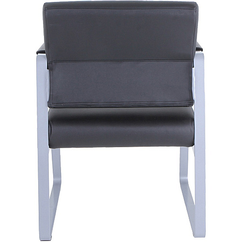 Lorell Healthcare Reception Sled Base Guest Chair Silver Frame Color - Powder Coated Steel Frame Material - Black - Vinyl - 1 Each (LLR66996)