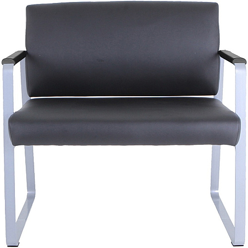 Lorell Healthcare Reception Big & Tall Sled Base Guest Chair Silver Frame Color - Powder Coated Steel Frame Material - Sled Base - Black - Vinyl - 1 Each (LLR66997)