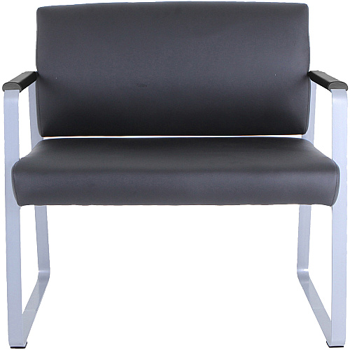 Lorell Healthcare Reception Big & Tall Sled Base Guest Chair Silver Frame Color - Powder Coated Steel Frame Material - Sled Base - Black - Vinyl - 1 Each (LLR66997)
