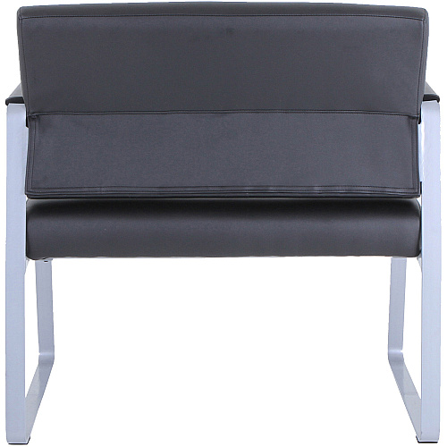 Lorell Healthcare Reception Big & Tall Sled Base Guest Chair Silver Frame Color - Powder Coated Steel Frame Material - Sled Base - Black - Vinyl - 1 Each (LLR66997)