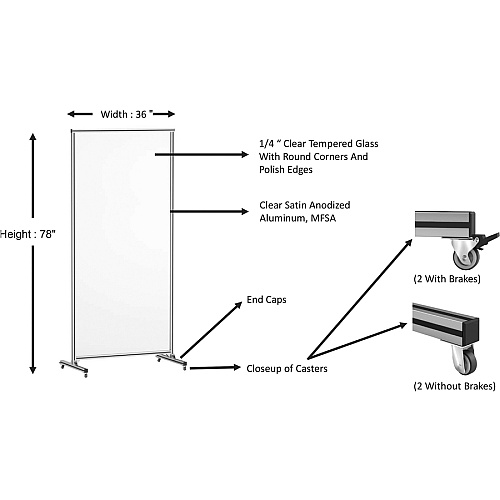 Lorell Mobile Full Protective Glass Screen Clear - Tempered Glass, Aluminum (LLR55673)