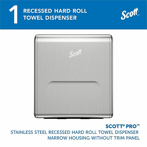 Scott Pro Recessed Hard Roll Towel Narrow Dispenser Housing - No Trim Panel 15.4" x 10.8" x 4" - 1 Each (31498)