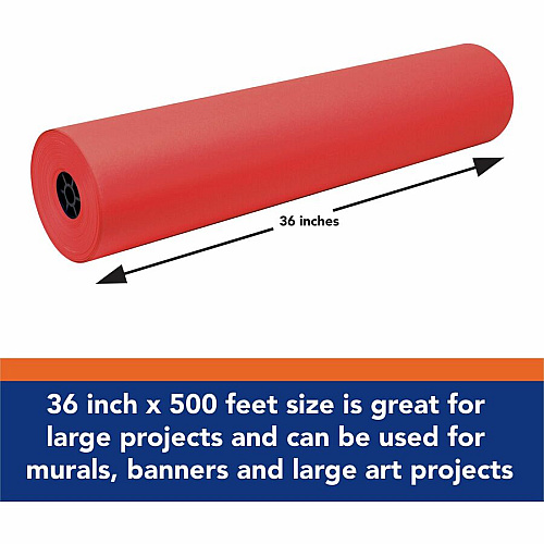 Tru-Ray Construction Paper Art Roll Mural, Art Project, Banner - 36" Width x 500 ft Length - Festive Red - Sulphite - 1 Roll (P100601)