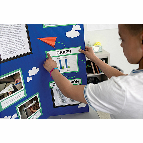 Pacon Single Wall Presentation Board 48" Board Height x 36" Board Width - Blue Surface - Tri-fold, Recyclable, Corrugated - 24 / Carton (P3767)