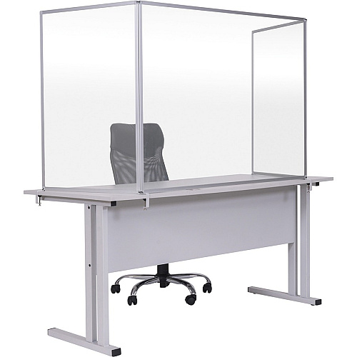 Bi-silque Desktop Divider Glass Barrier Aluminum - Glass (GL07219101)