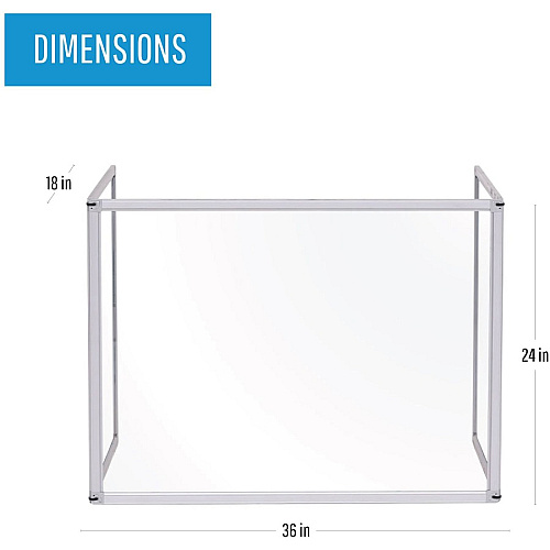 Bi-silque Desktop Divider Glass Barrier Aluminum - Glass (GL07219101)