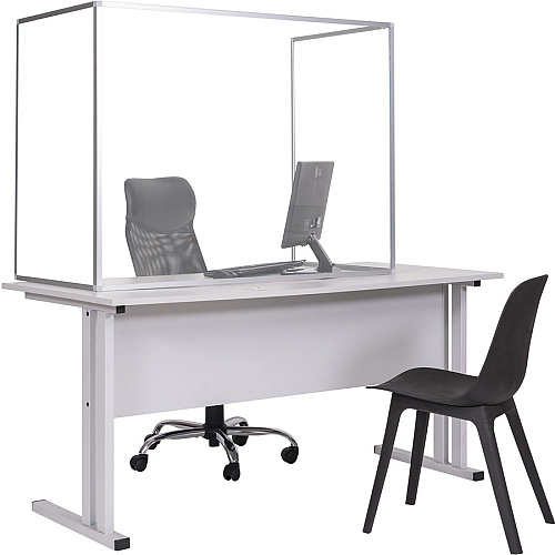 Bi-silque Desktop Divider Glass Barrier Aluminum - Glass (GL07219101)