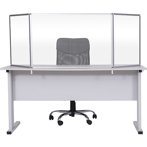 Bi-silque Desktop Divider Glass Barrier Aluminum - Glass (GL07219101)