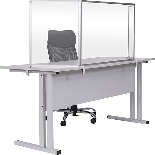 Bi-silque Desktop Divider Glass Barrier Aluminum - Glass (GL07219101)