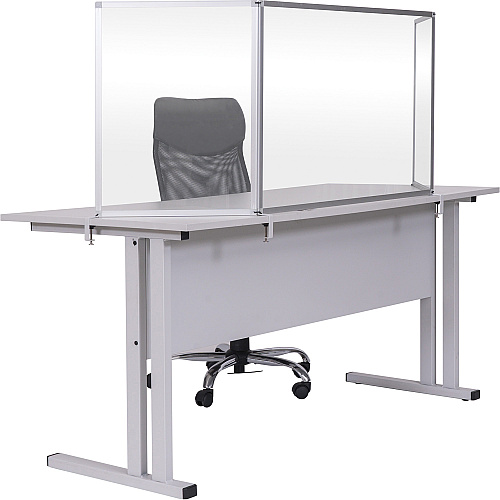 Bi-silque Desktop Divider Glass Barrier Aluminum - Glass (GL07219101)