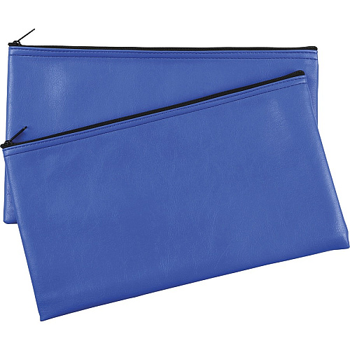 Sparco Carrying Case (Wallet) Cash, Check, Receipt, Office Supplies - Blue Polyvinyl Chloride (PVC) Body - 11" Width x 6" Depth - 2 / Pack (00087)