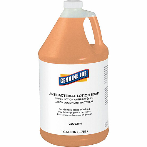 Genuine Joe Antibacterial Lotion Soap 1 gal - Bacteria Remover, Grime Remover, Dirt Remover - Hand - Antibacterial - Orange - Anti-septic, Pleasant Scent - 4 / Carton (GJO03110CT)