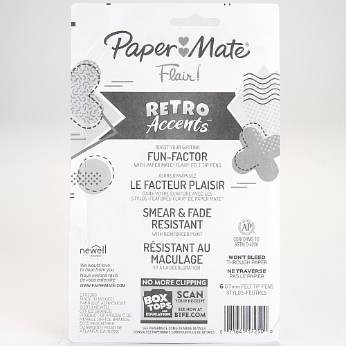 Paper Mate Flair Medium Point Pens Medium Pen Point - Yellow, Sky Blue, Lilac, Blueberry Bubble Gum, Papaya, Guava Ink - Water Based - 6 / Pack (2097888)
