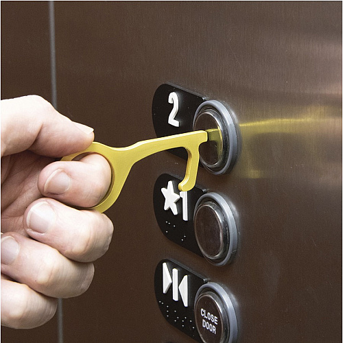 Advantus Touch-free Door Opener 0.3" Height x 2.5" Width - 2 / Pack - Brown - Brass (75695)