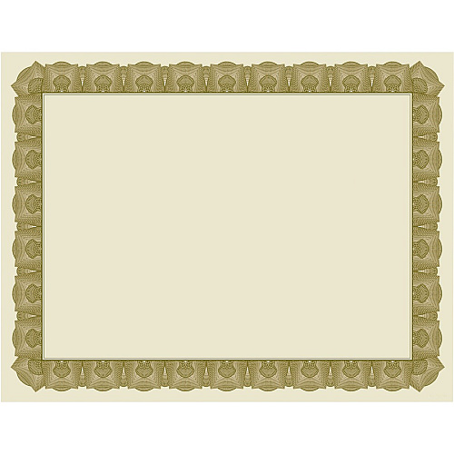FranklinCovey Geographics Tree Free Certificate 8.5" Width - Multicolor with Gold Border - Sugarcane - 15 / Pack (49008)