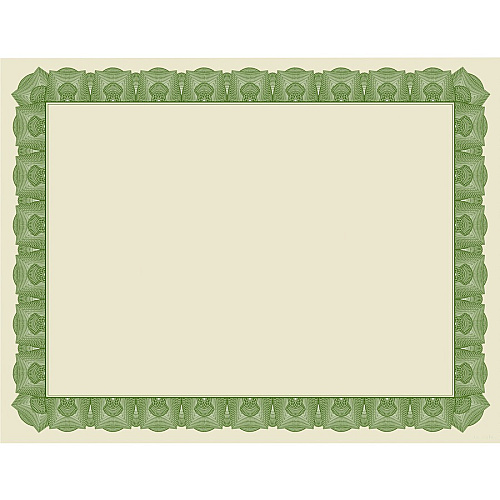 FranklinCovey Geographics Tree Free Certificate 8.5" Width - Multicolor with Green Border - Sugarcane - 15 / Pack (49016)