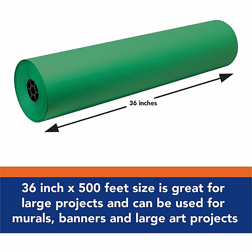 Tru-Ray Construction Paper Art Roll Art Project, Mural, Banner - 36" Width x 500 ft Length - Festive Green - Sulphite - 1 Roll (P100592)