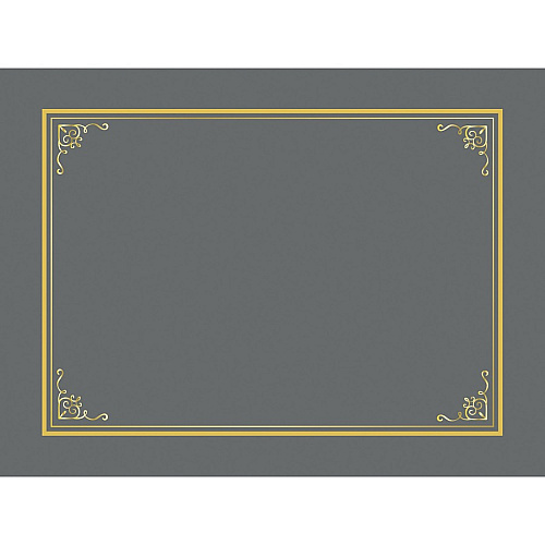FranklinCovey Geographics Letter Certificate Holder 8 1/2" x 11" - Gray - 5 / Pack (49114)