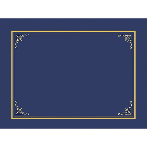 FranklinCovey Geographics Letter Certificate Holder 8 1/2" x 11" - Navy - 5 / Pack (49017)