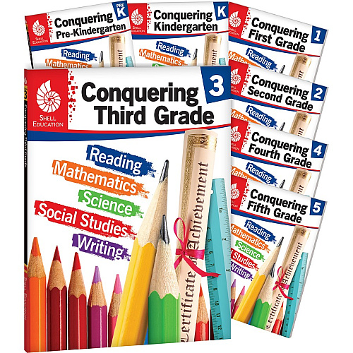 Shell Education Conquering Home/Classwork Book Set Printed Book Book - Grade 4-5 - Multilingual - 1 Set (100712)