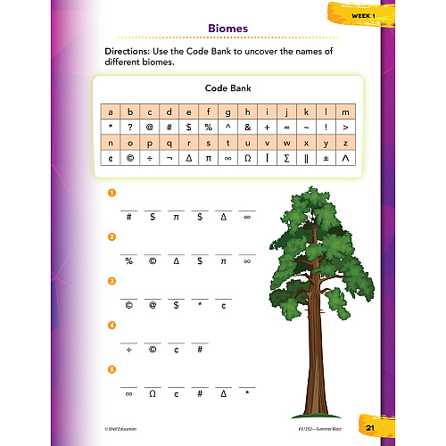 Shell Education Summer Blast Student Workbook Printed Book by Jodene Smith 128 Pages - Book - Grade 1-2 - Multilingual - 1 Each (51552)