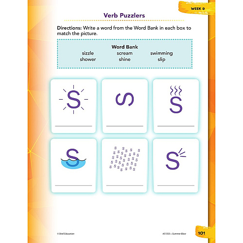 Shell Education Summer Blast Student Workbook Printed Book by Wendy Conklin 128 Pages - Book - Grade 2-3 - Multilingual - 1 Each (51553)