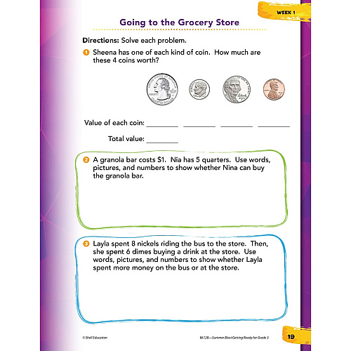 Shell Education Summer Blast Spanish Workbook Printed Book Book - Grade 2-3 - Spanish, English - 1 Each (86128)