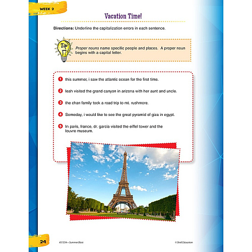 Shell Education Summer Blast Student Workbook Printed Book by Wendy Conklin 128 Pages - Book - Grade 3-4 - Multilingual - 1 Each (51554)
