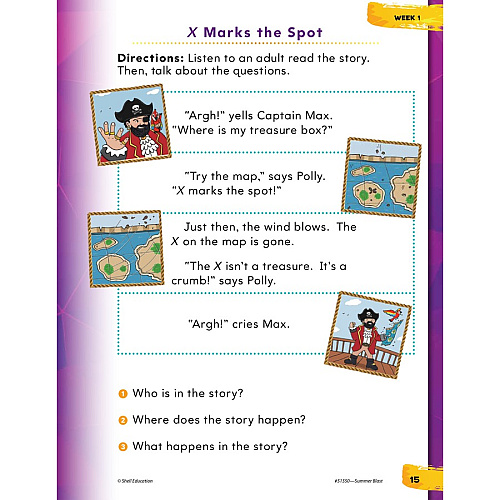 Shell Education Summer Blast Student Workbook Printed Book by Jodene Smith 128 Pages - Book - Grade Pre K-K - Multilingual - 1 Each (51550)