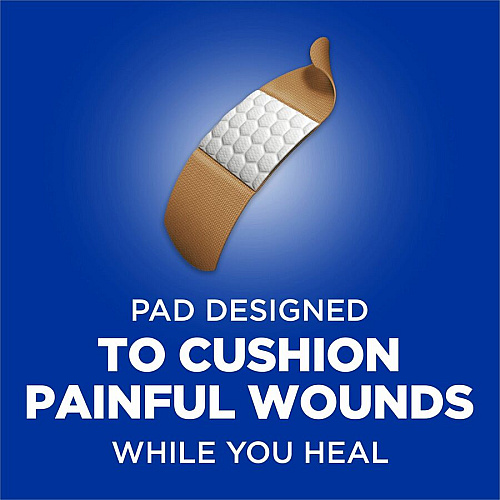 Band-Aid Flexible Fabric Adhesive Bandages Assorted Sizes - Beige - Fabric - 100 / Box (115078)
