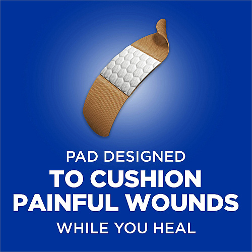 Band-Aid Flexible Fabric Adhesive Bandages Assorted Sizes - Beige - Fabric - 100 / Box (115078)