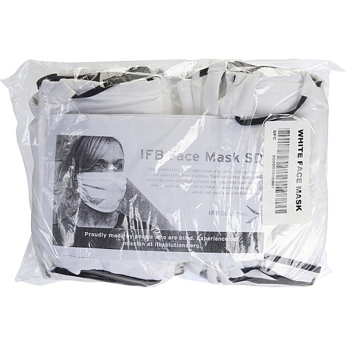 IFB Solutions Elastic Ear Loops Face Mask Recommended for: Face - White - Earloop Style Mask, Comfortable, Secure Fit, Durable, Rip Resistant, Tear Resistant, Washable - 50 / Pack (23110009)